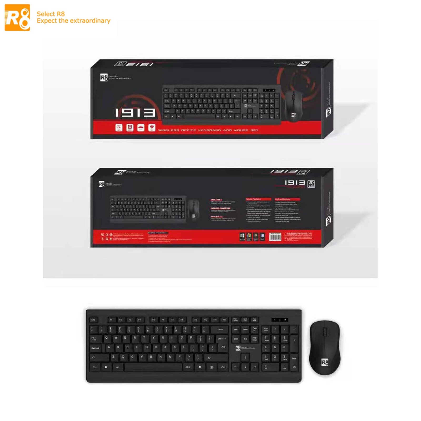 R8 1913 Wireless Keyboard And Mouse SET